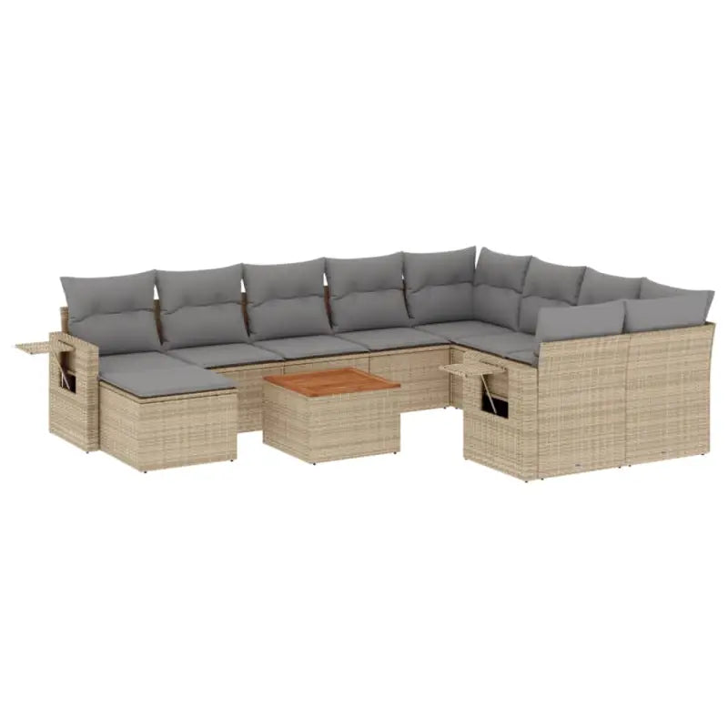 Loungeset in gemengd beige materiaal voor buitenplezier - Tuinsets