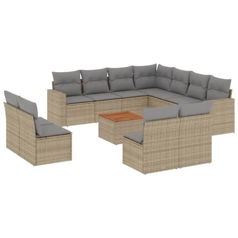 Loungeset in gemengd beige materiaal voor comfortabele buitenplezier - Tuinsets