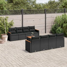 Loungeset in gemengd beige materiaal voor ontspannen buitentijd - Zwart - Tuinsets