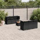 Loungeset in gemengd beige met waterdichte tas voor buitenplezier - Zwart en crème - Tuinsets