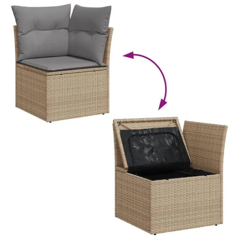 Loungeset in gemengd beige met waterdichte tas voor buitenplezier - Tuinsets