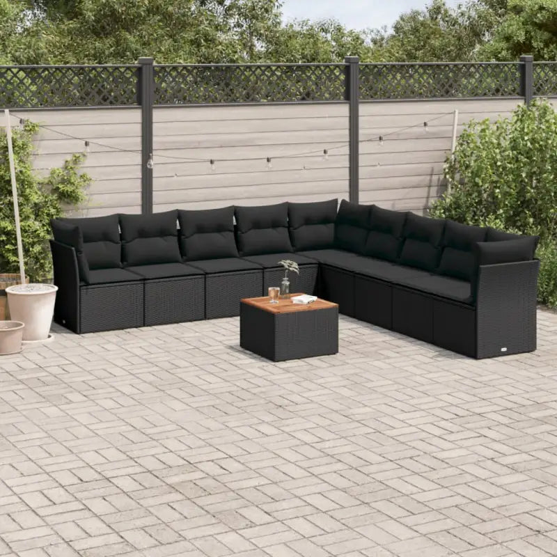 Loungeset in gemengd beige met waterdichte tas voor tuin of terras - Zwart - Tuinsets