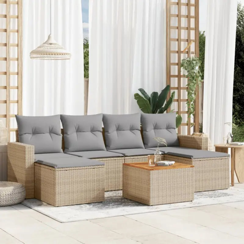 Loungeset in gemengd beige voor buiten genieten - Tuinsets