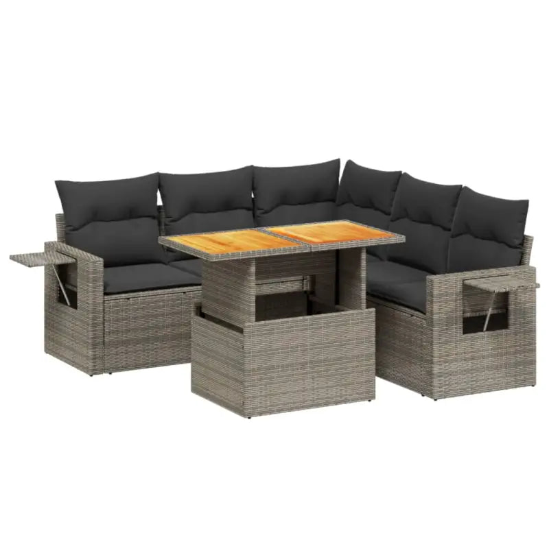 Loungeset in grijs materiaal met gepoedercoat staal afmetingen - Tuinsets