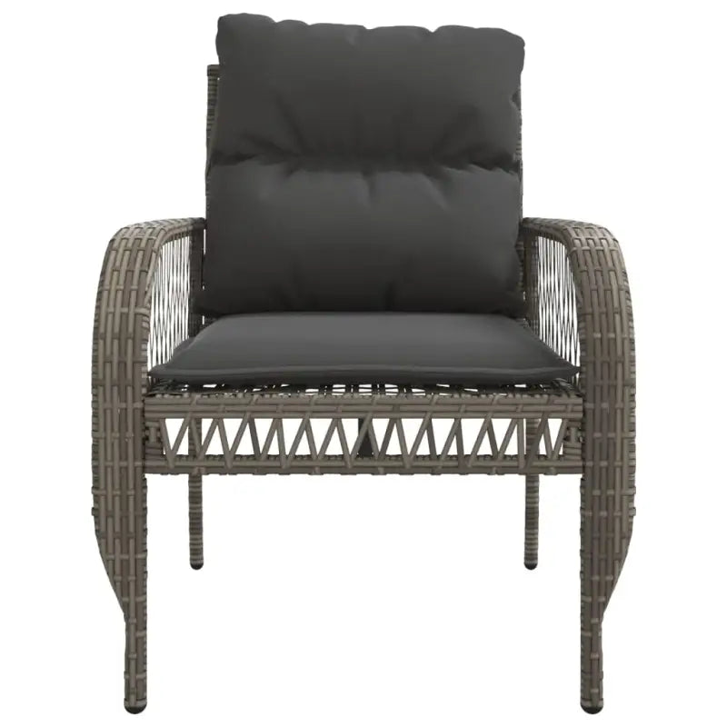 Loungeset in grijs materiaal met gepoedercoat staal en afmetingen - Tuinsets