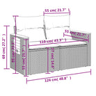 Loungeset in grijs materiaal met gepoedercoat staal en comfortabele afmetingen - Tuinsets