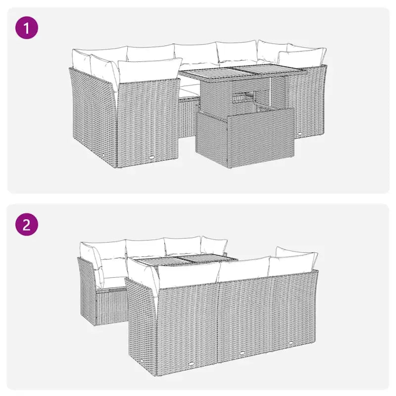 Loungeset in grijs materiaal met gepoedercoat staal en waterdichte tas - Tuinsets