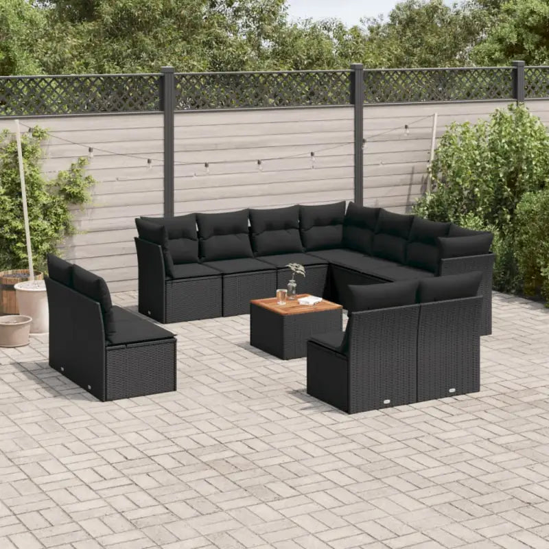 Loungeset in grijs materiaal met waterdichte tas en gepoedercoated staal - Zwart - Tuinsets