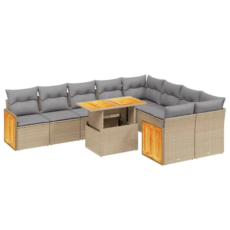 Loungeset met beige materiaal en gepoedercoat staal voor buitenplezier - Tuinsets