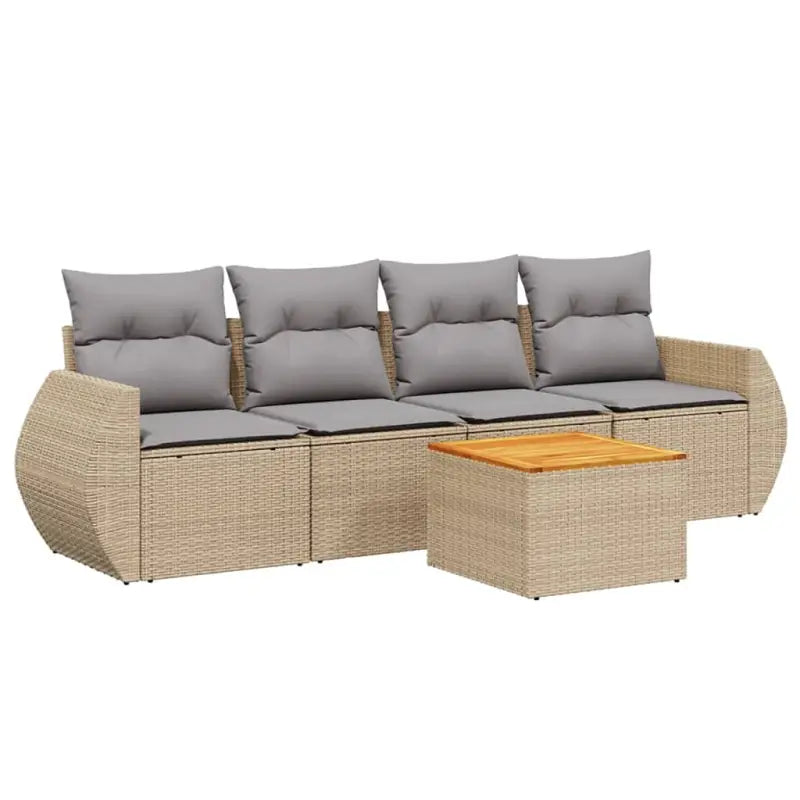 Loungeset met beige materiaal en gepoedercoat staal voor buitenplezier - Tuinsets