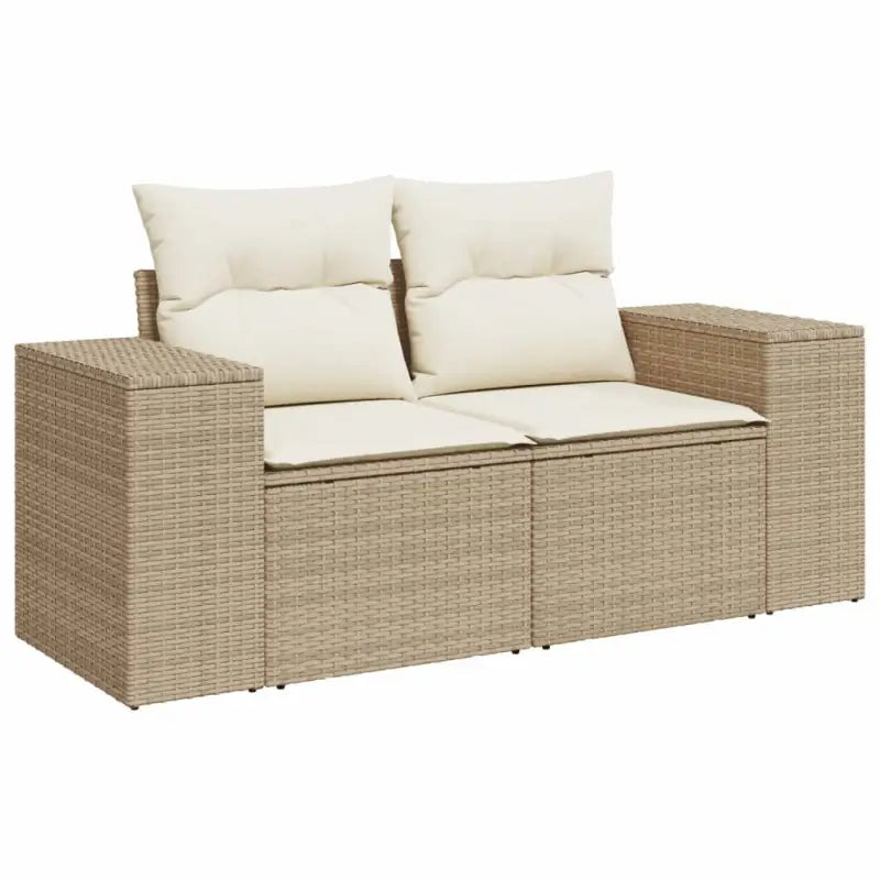Loungeset met beige materiaal en gepoedercoat staal voor buitenplezier - Tuinsets