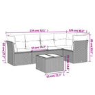 Loungeset met beige materiaal en gepoedercoat staal afmetingen - Tuinsets