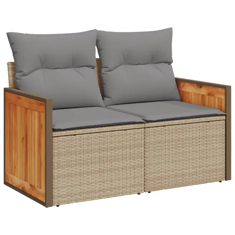 Loungeset met beige materiaal en gepoedercoat staal afmetingen - Tuinsets