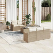 Loungeset met beige materiaal en gepoedercoat staal afmetingen - Tuinsets