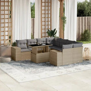 Loungeset met beige materiaal en gepoedercoat staal afmetingen - Tuinsets