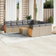 Loungeset met beige materiaal en gepoedercoat staal voor je tuin - Tuinsets