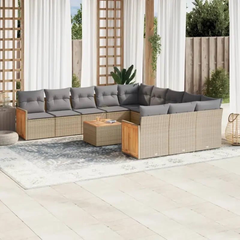 Loungeset met beige materiaal en gepoedercoat staal voor je tuin - Tuinsets