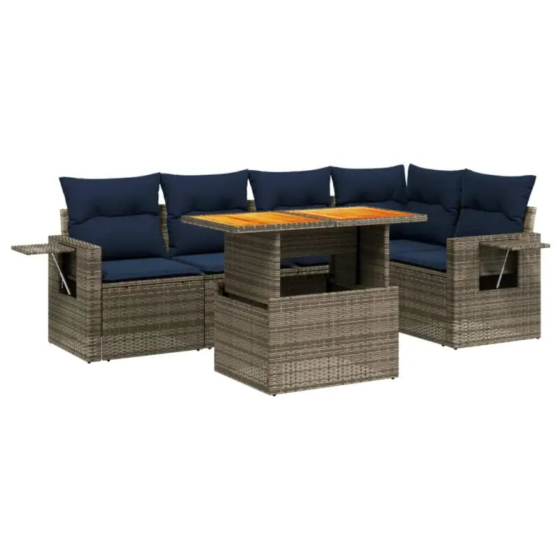 Loungeset met grijs materiaal en gepoedercoat staal afmetingen - Tuinsets