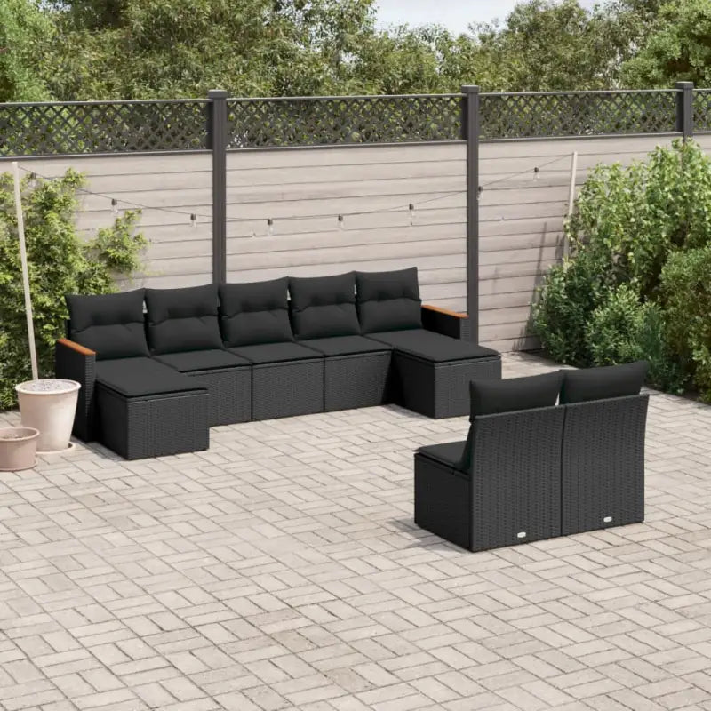 Loungeset met grijs materiaal en gepoedercoat staal voor buiten ontspanning - Zwart / Zonder tafel - Tuinsets