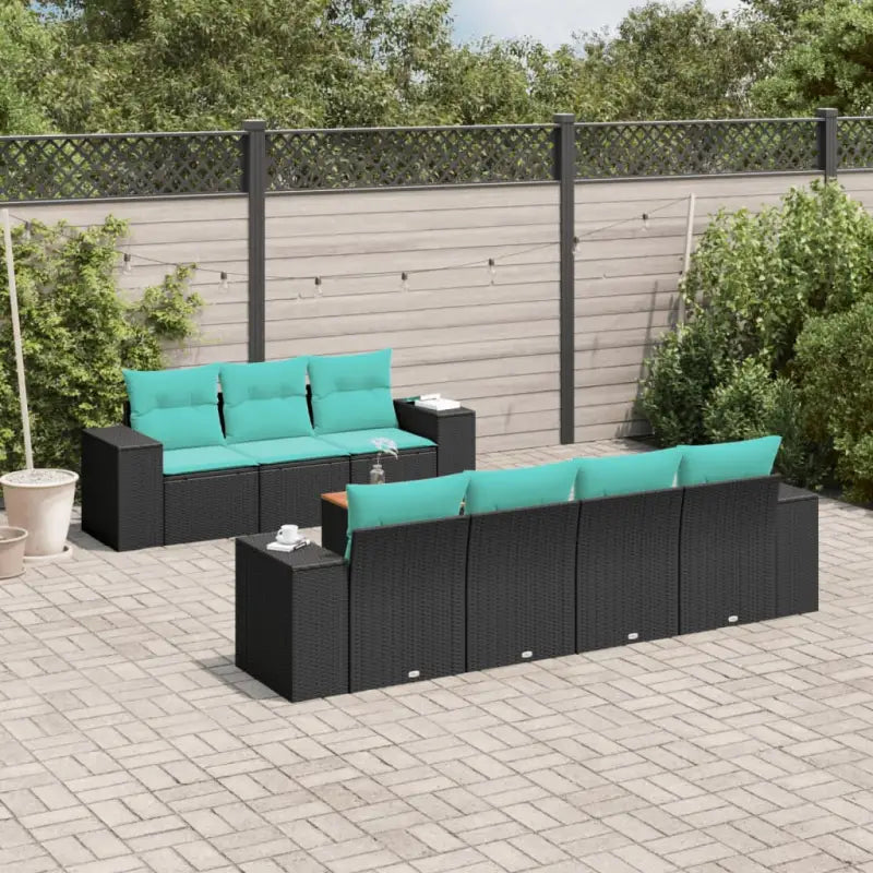 Loungeset met grijs materiaal en gepoedercoat staal voor je tuin - Zwart en blauw - Tuinsets