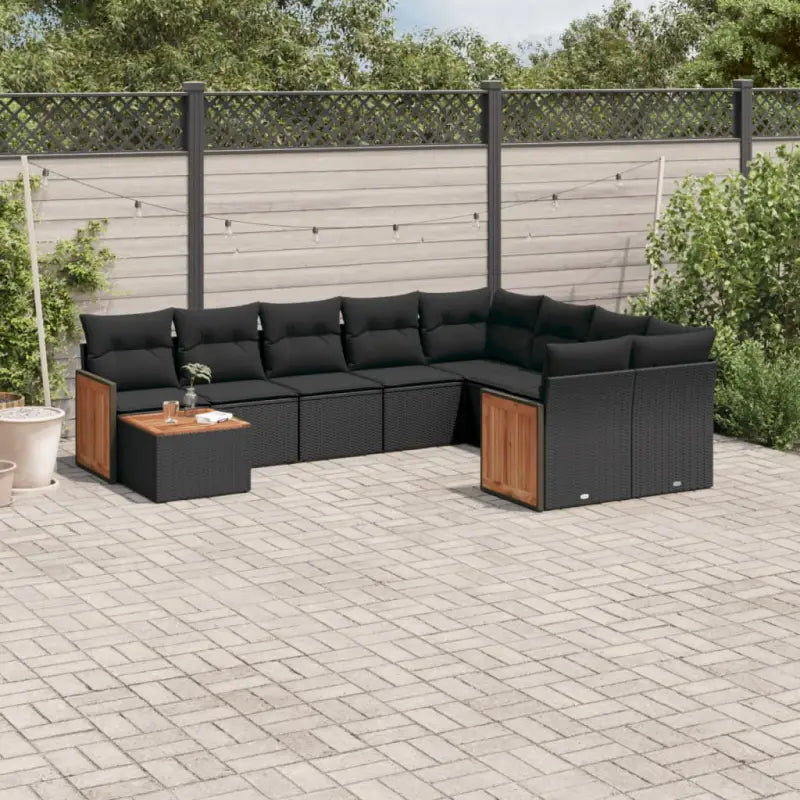 Loungeset met grijs materiaal en gepoedercoat staal voor je tuin of terras - Zwart - Tuinsets