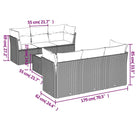 Loungeset met grijs materiaal en gepoedercoat staal voor tuin of terras - Tuinsets