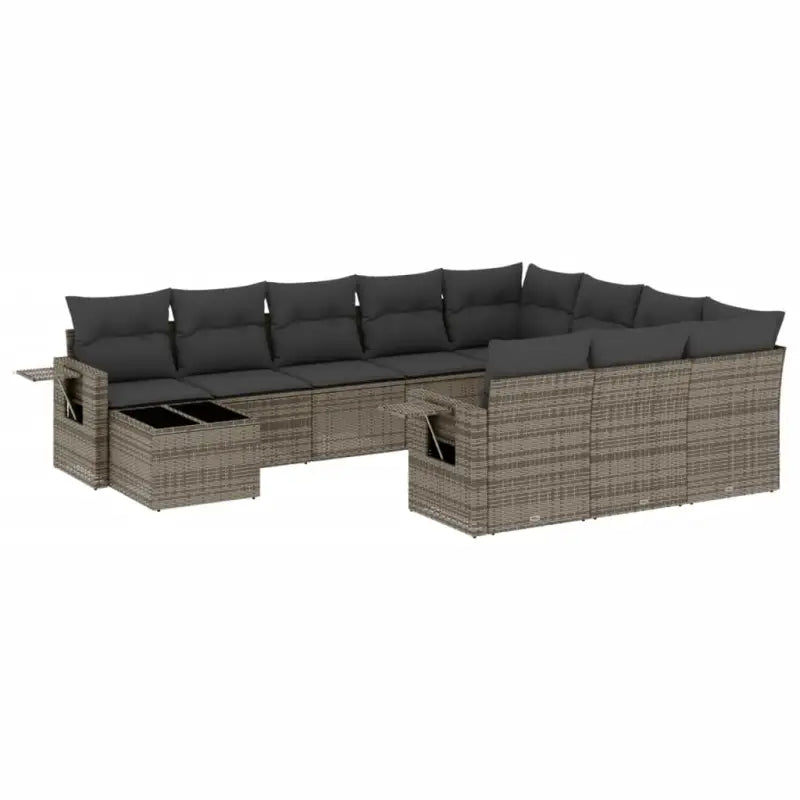 Loungeset met grijs materiaal en gepoedercoat staal voor tuin en terras - Tuinsets