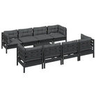 Loungeset met massief grenenhout en voetenbank tafel voor buitengebruik - Tuinsets
