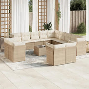 Loungeset met poly rattan en beige materiaal voor tuin of terras - Tuinsets