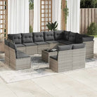 Loungeset met poly rattan en comfortabele zitervaring voor je tuin - Lichtgrijs / Met tafel - Tuinsets