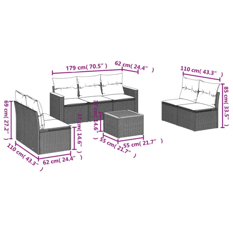 Loungeset met poly rattan en gepoedercoat staal voor jouw tuin - Tuinsets