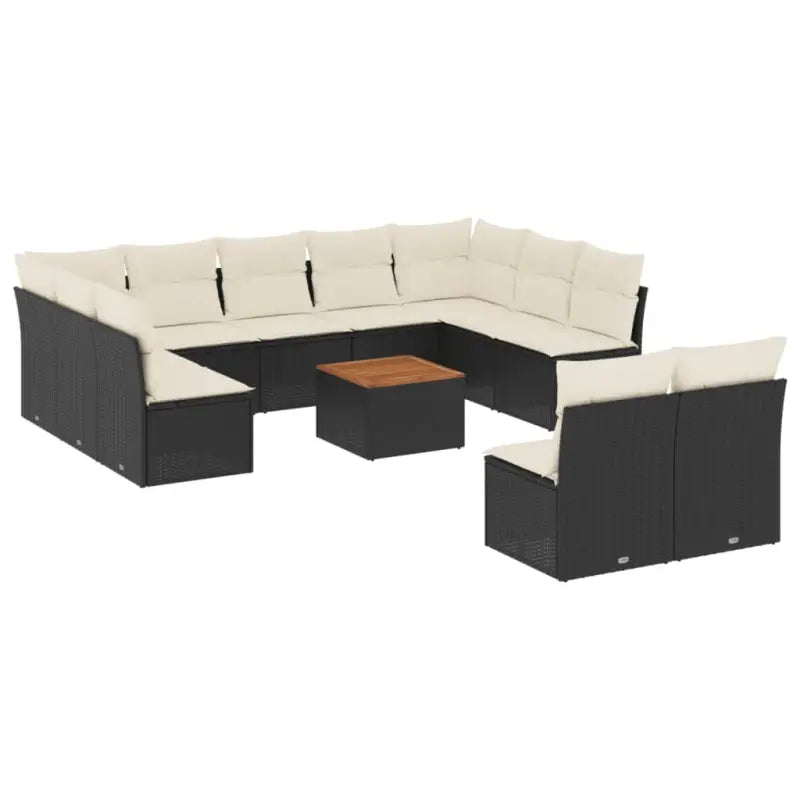 Loungeset met poly rattan en gepoedercoat staal voor tuin en terras - Tuinsets