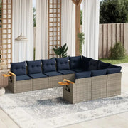 Loungeset met waterdichte tas in grijs materiaal en gepoedercoat staal - Grijs en blauw / Zonder tafel - Tuinsets