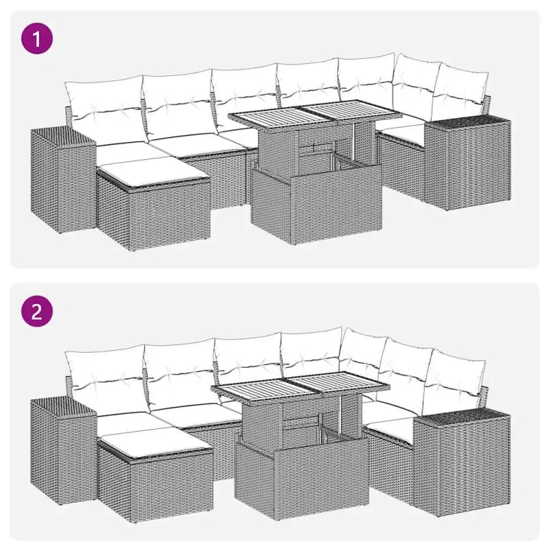 Loungeset met waterdichte tas in grijs materiaal en gepoedercoat staal - Grijs - Tuinsets