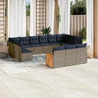 Loungeset met waterdichte zak en grijs materiaal van gepoedercoat staal - Tuinsets