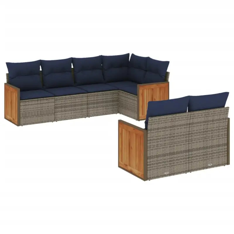 Loungeset met waterdichte zak en grijs materiaal voor tuin of terras - Grijs en blauw - Tuinsets