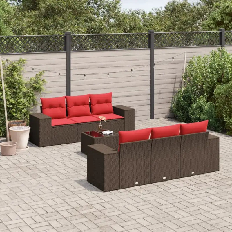 Loungeset met waterdichte zak in grijs materiaal en gepoedercoat staal - Bruin - Tuinsets