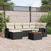 Loungeset met zwart materiaal en gepoedercoat staal voor tuin of terras - Tuinsets