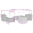 Loungeset van beige materiaal en gepoedercoat staal voor tuin | Afmetingen - Tuinsets
