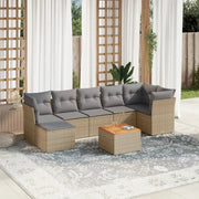 Loungeset van beige materiaal met gepoedercoat staal en afmetingen - Tuinsets