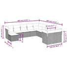 Loungeset van beige materiaal met gepoedercoat staal en afmetingen - Tuinsets