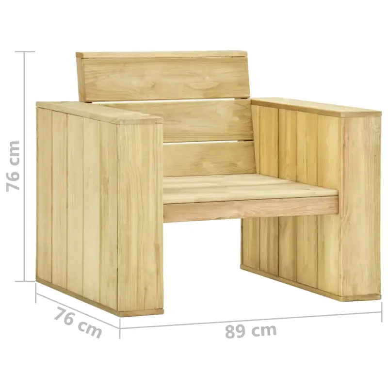 Loungeset van geïmpregneerd grenenhout voor tuin en terras - Tuinsets