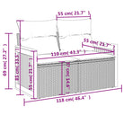 Loungeset van gepoedercoat staal met grijs materiaal voor tuin of terras - Tuinsets
