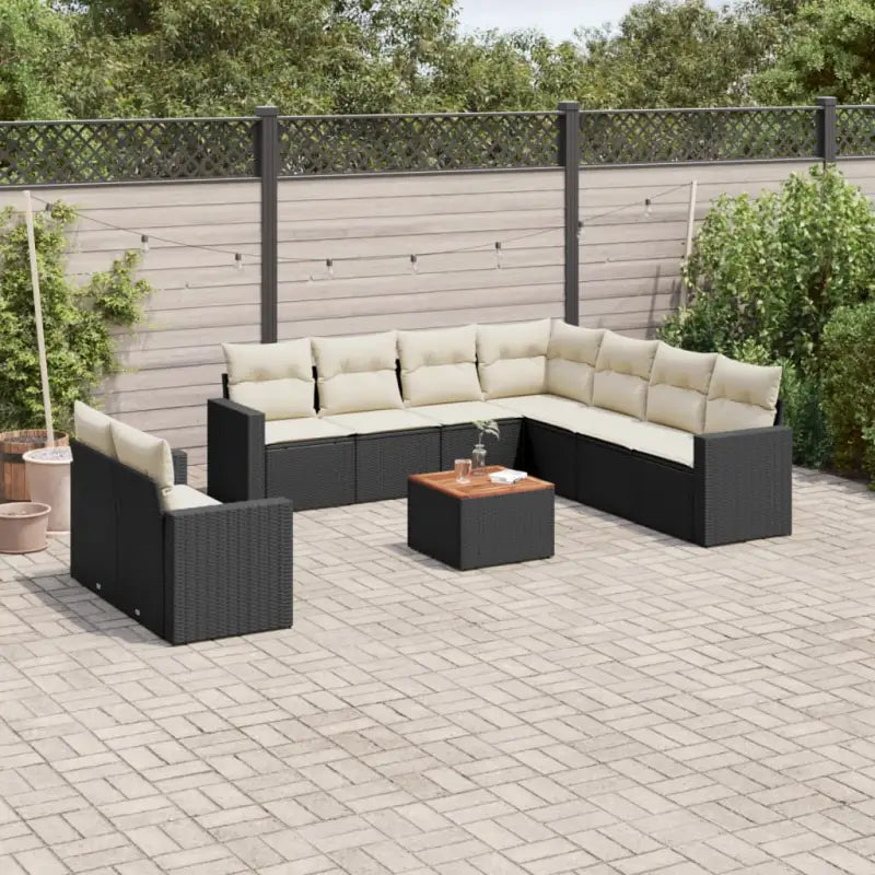Loungeset van gepoedercoat staal voor tuin en terras in zwart materiaal - Tuinsets