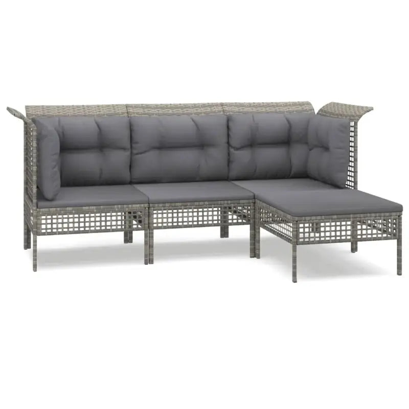 Loungeset van grijs gepoedercoat staal met perfecte afmetingen voor tuin - Tuinsets
