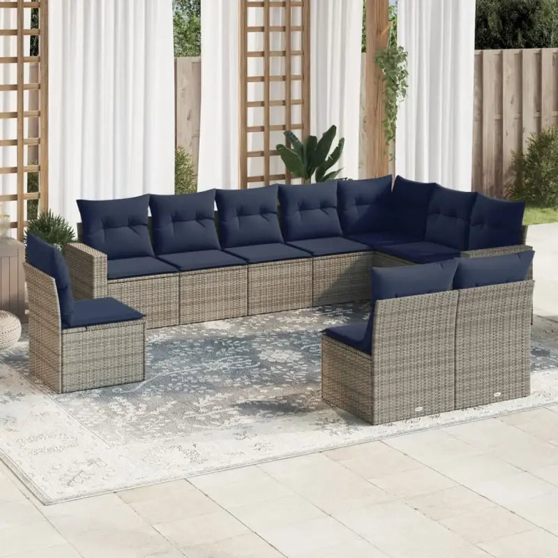 Loungeset van grijs materiaal met gepoedercoat staal afmetingen - Tuinsets