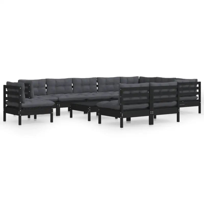 Loungeset van massief grenenhout met voetenbank en tafel voor buiten - Tuinsets