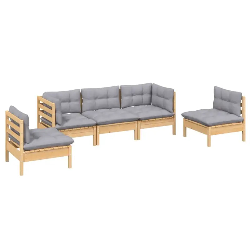 Loungeset van massief grenenhout voor gezellige buiten ontspanning - Tuinsets