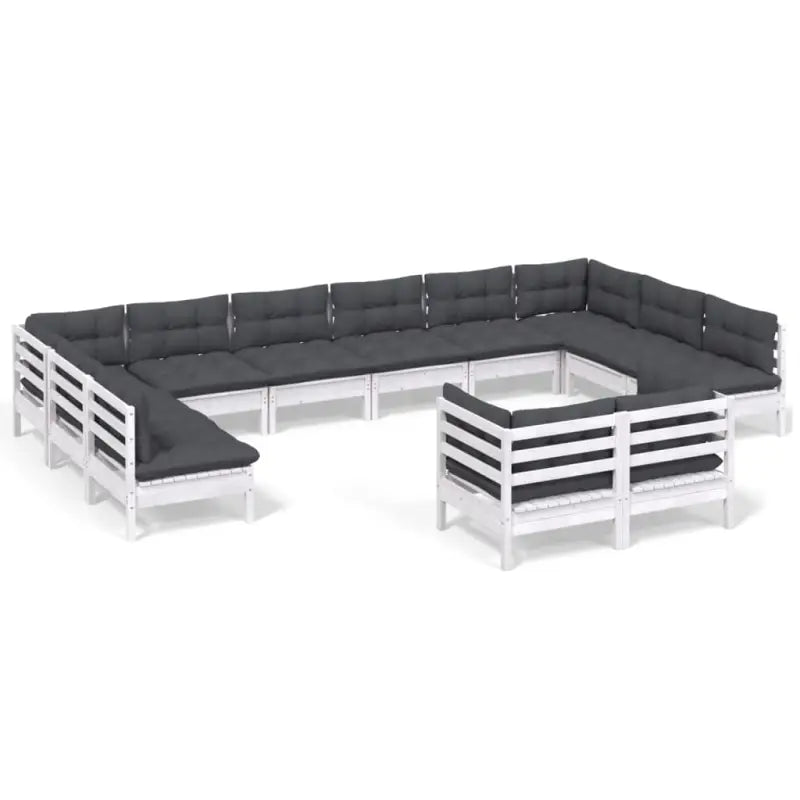 Loungeset van massief grenenhout voor ontspannen tuinplezier - Tuinsets