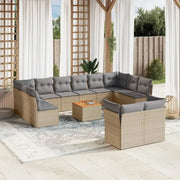 Loungeset van poly rattan met gepoedercoat staal en comfortabele afmetingen - Tuinsets